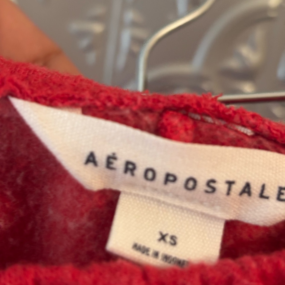 Vintage Y2K bright red champagne gold monogram Aeropostale joggers sweatpants - Picture 5 of 7